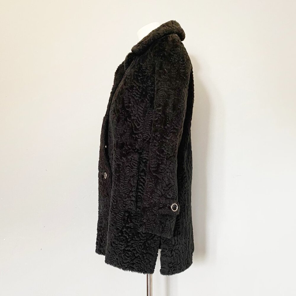 VINTAGE (c. 1960) | Faux Persian Lamb Coat | VERY GOOD!!! - Picture 5 of 9